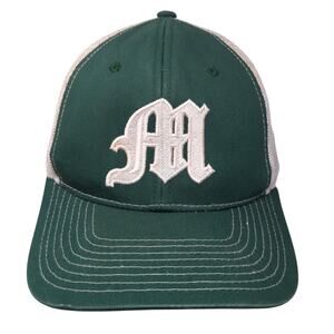 NV Caps Snapback Trucker Hat Green One Size Adjustable Mesh Back Polyester